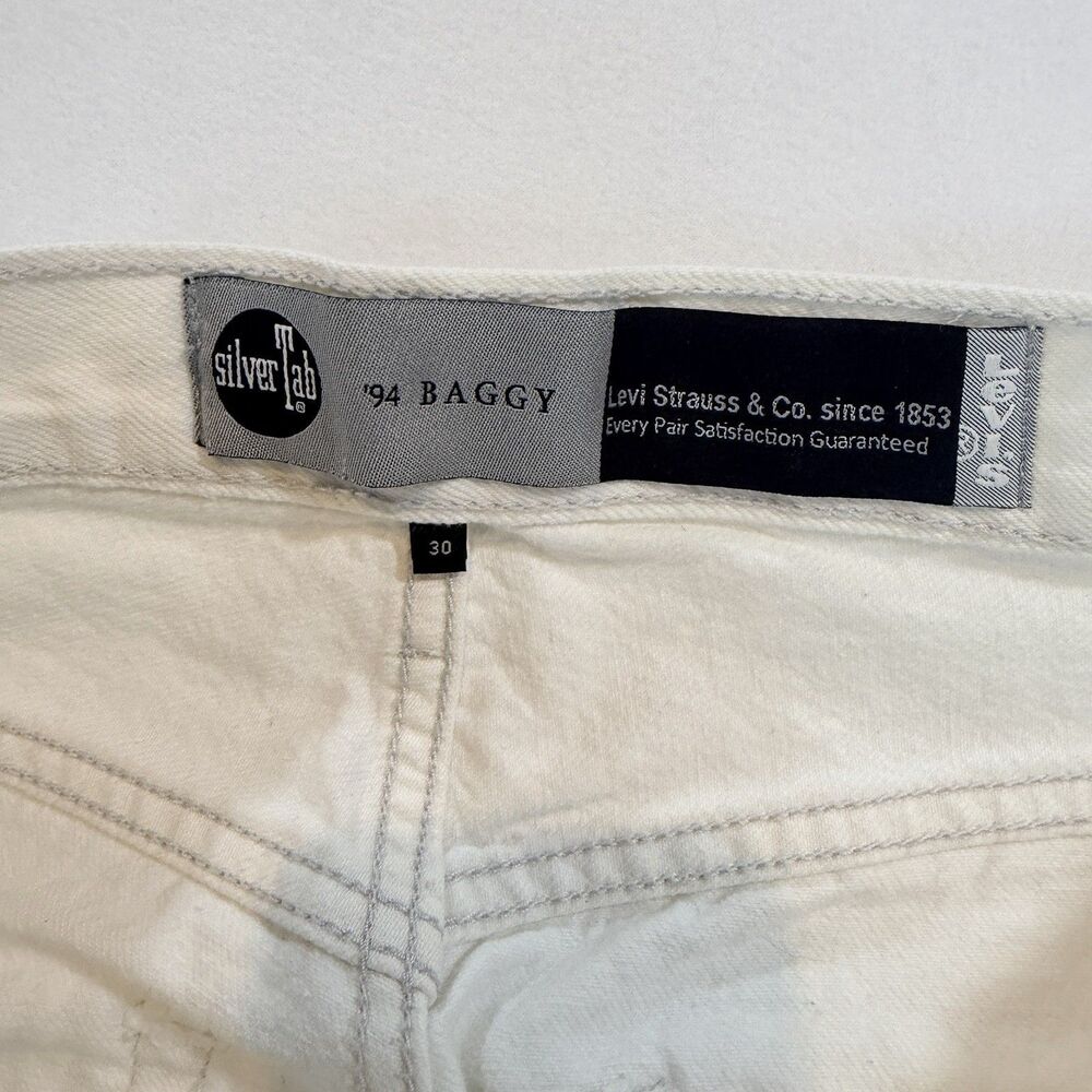 Levi's SilverTab Jeans Women's 30x31 White '94 Baggy Distressed Y2K Straight Leg - Picture 5 of 12